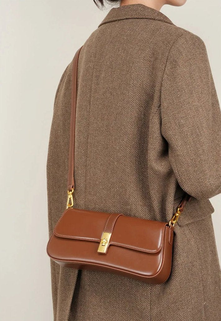 Amélie Burgundy Leather Shoulder Bag