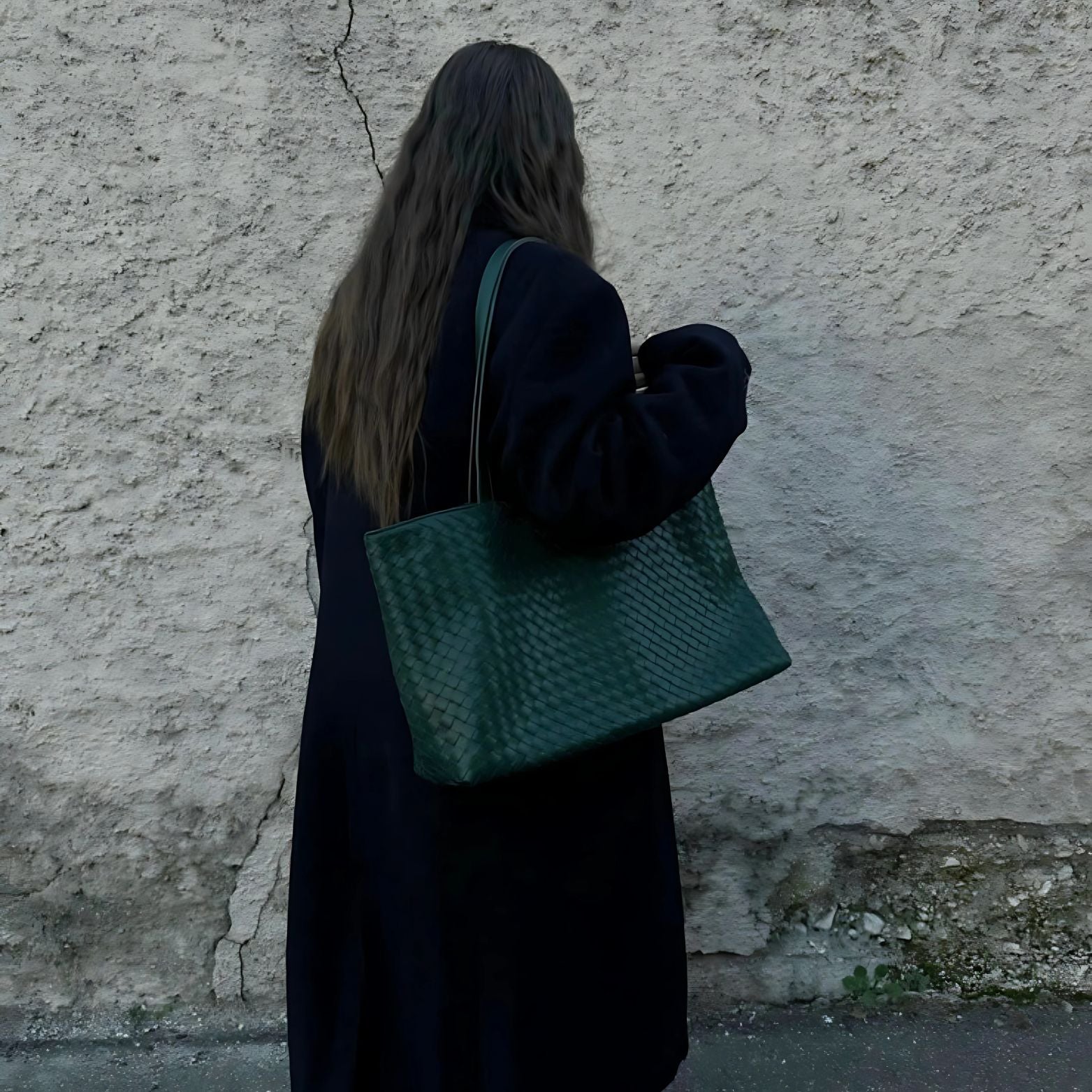 Adele – Classic Black Woven Tote