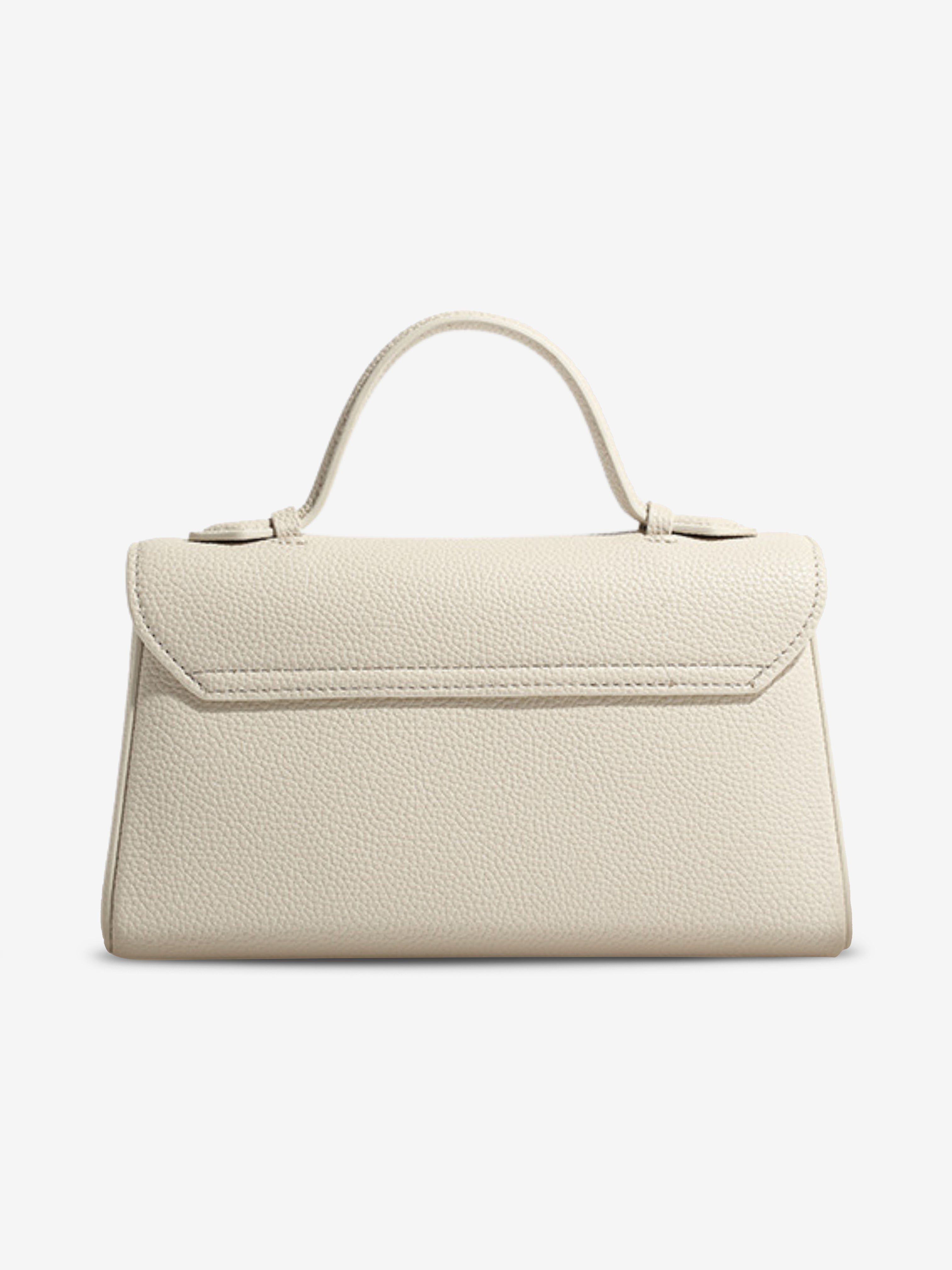 Elegant Cream Leather Shoulder Bag