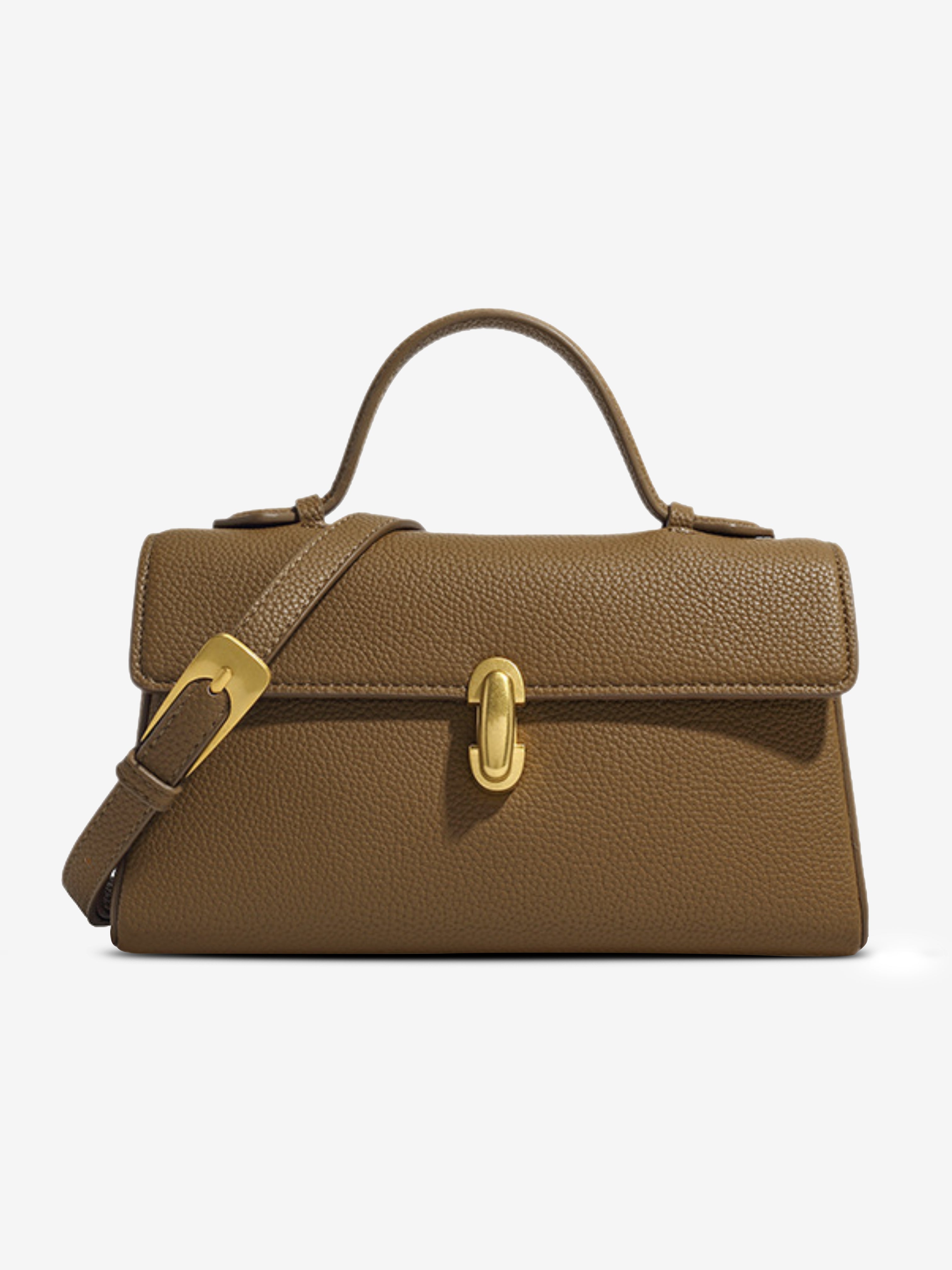 Elegant Cream Leather Shoulder Bag