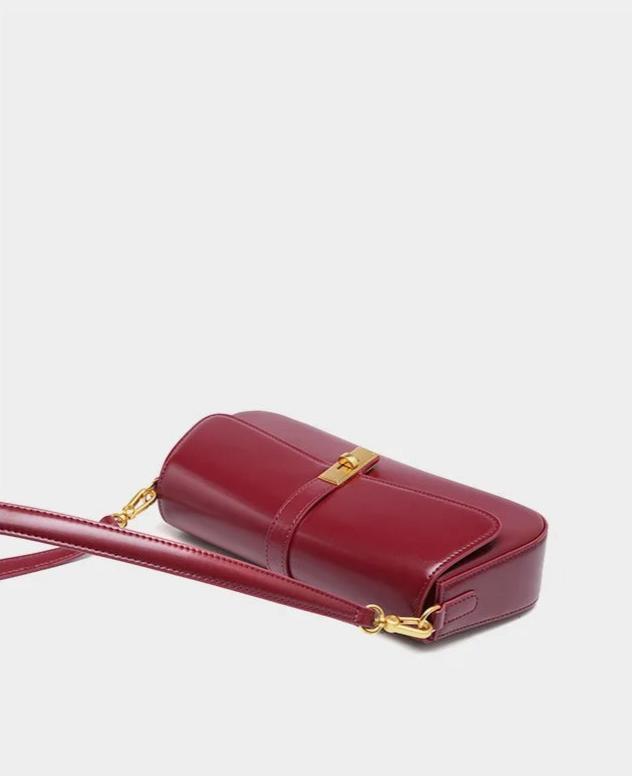 Amélie Burgundy Leather Shoulder Bag