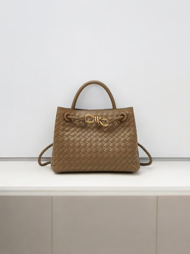 Emilia Woven Chocolate Brown Tote Bag
