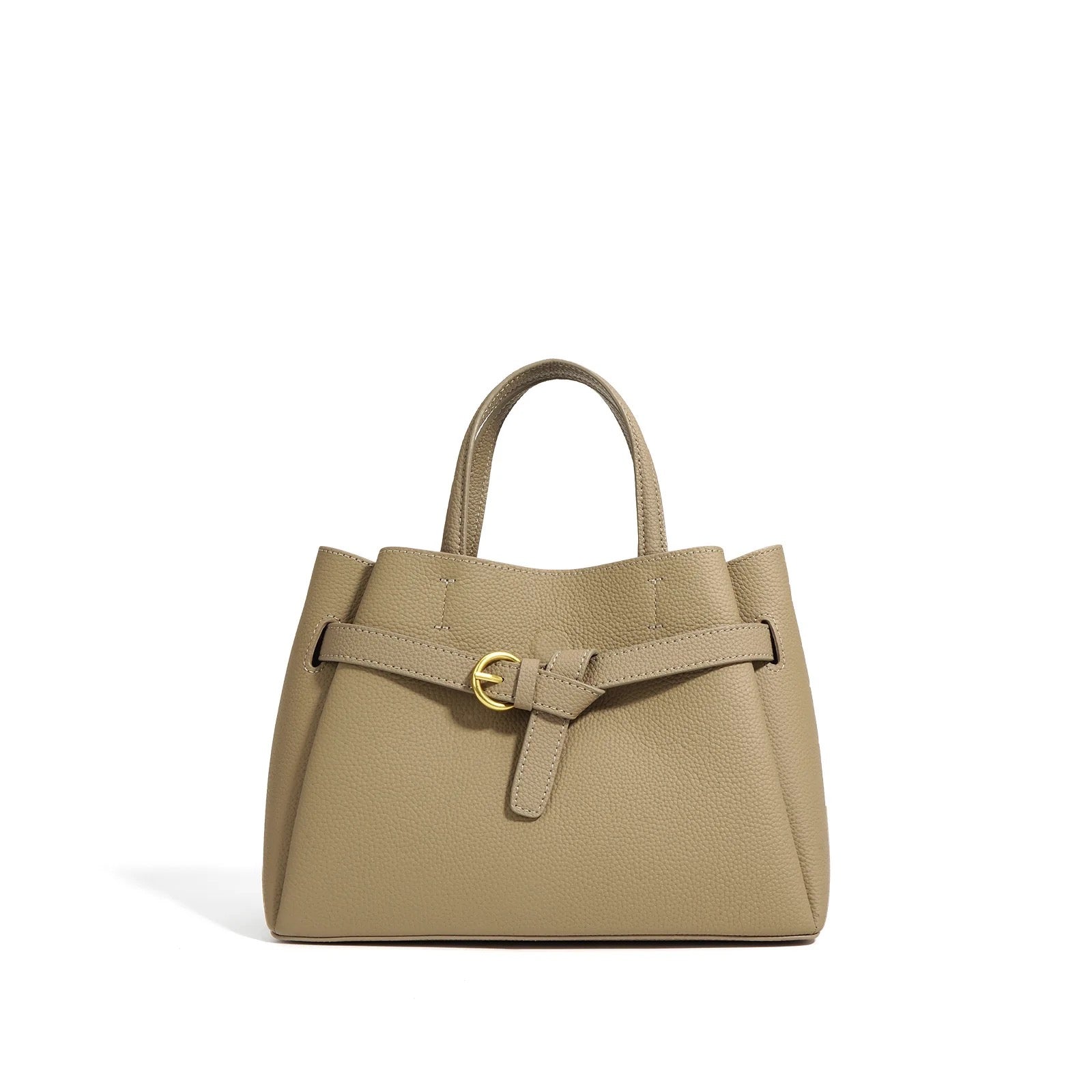 Sophia Buckle Detail Leather Tote