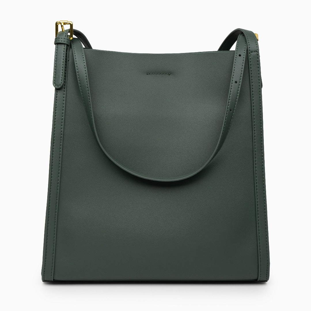 Aria Structured Tote – Deep Green