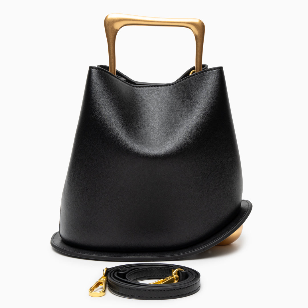 Aurora – Sculpted Brown Tote with Gold Handle