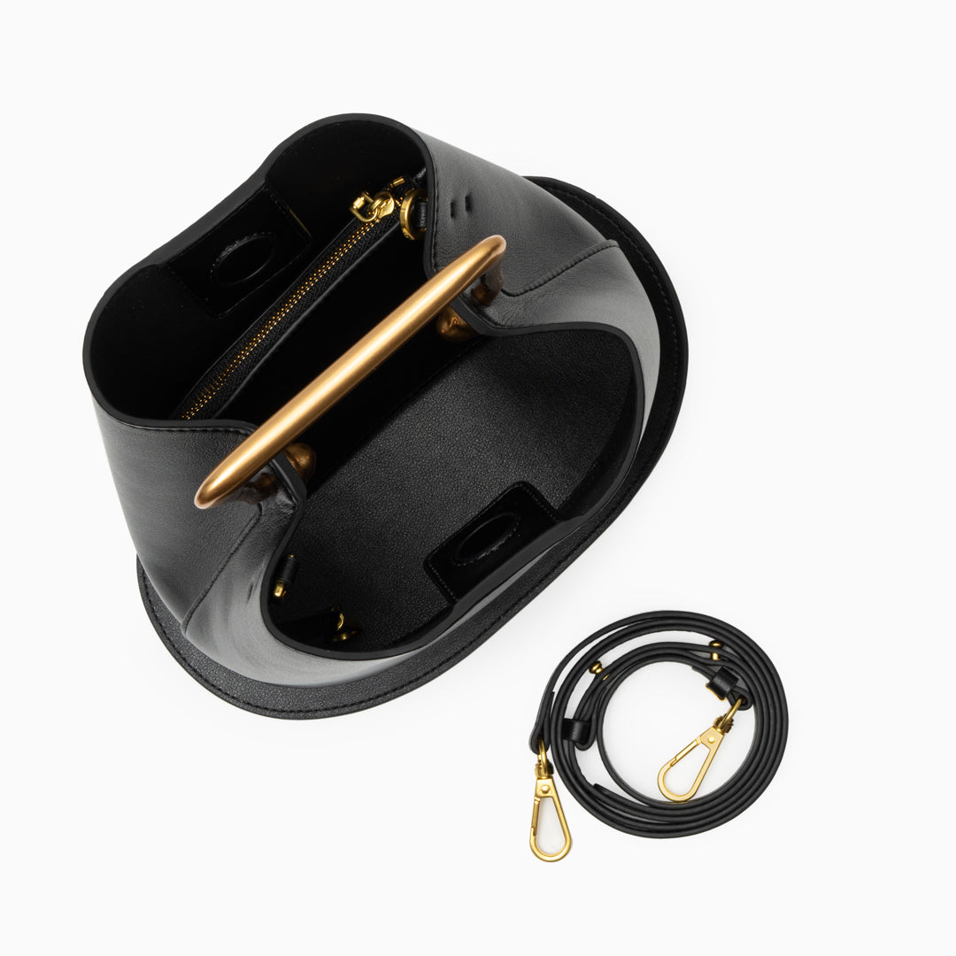 Aurora – Sculpted Brown Tote with Gold Handle