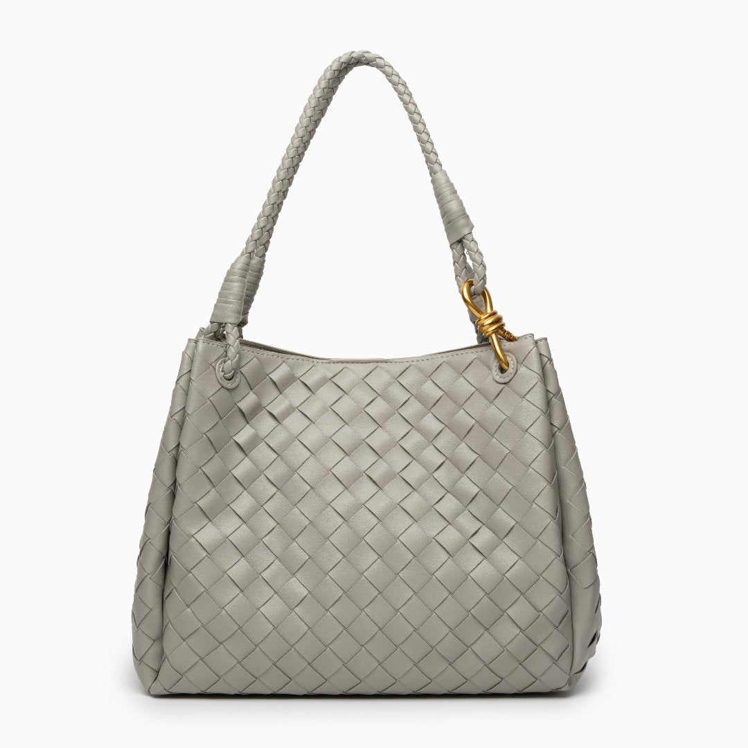 Serena Black Woven Tote Bag