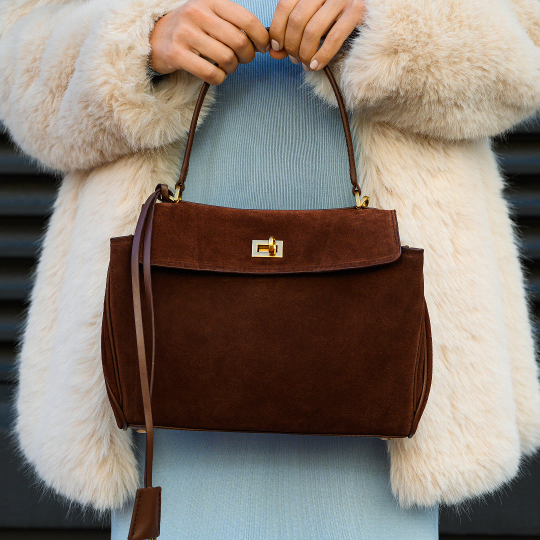 Emilia Suede Top Handle Bag
