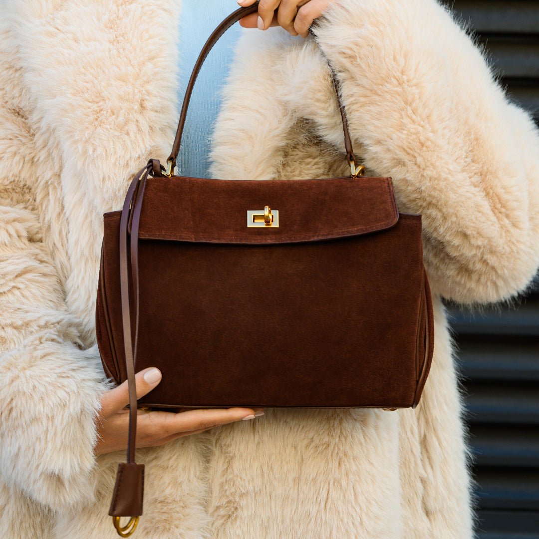 Emilia Suede Top Handle Bag