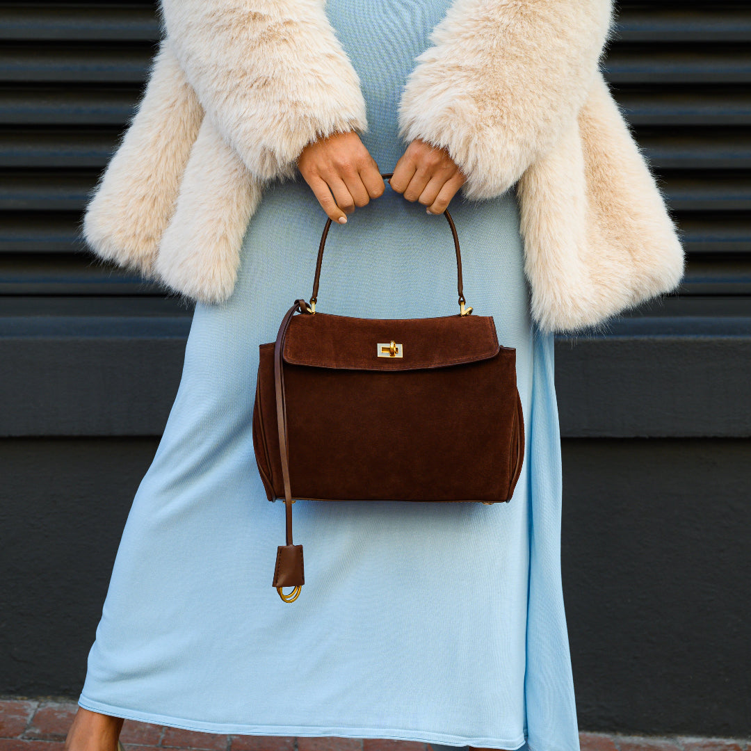 Emilia Suede Top Handle Bag