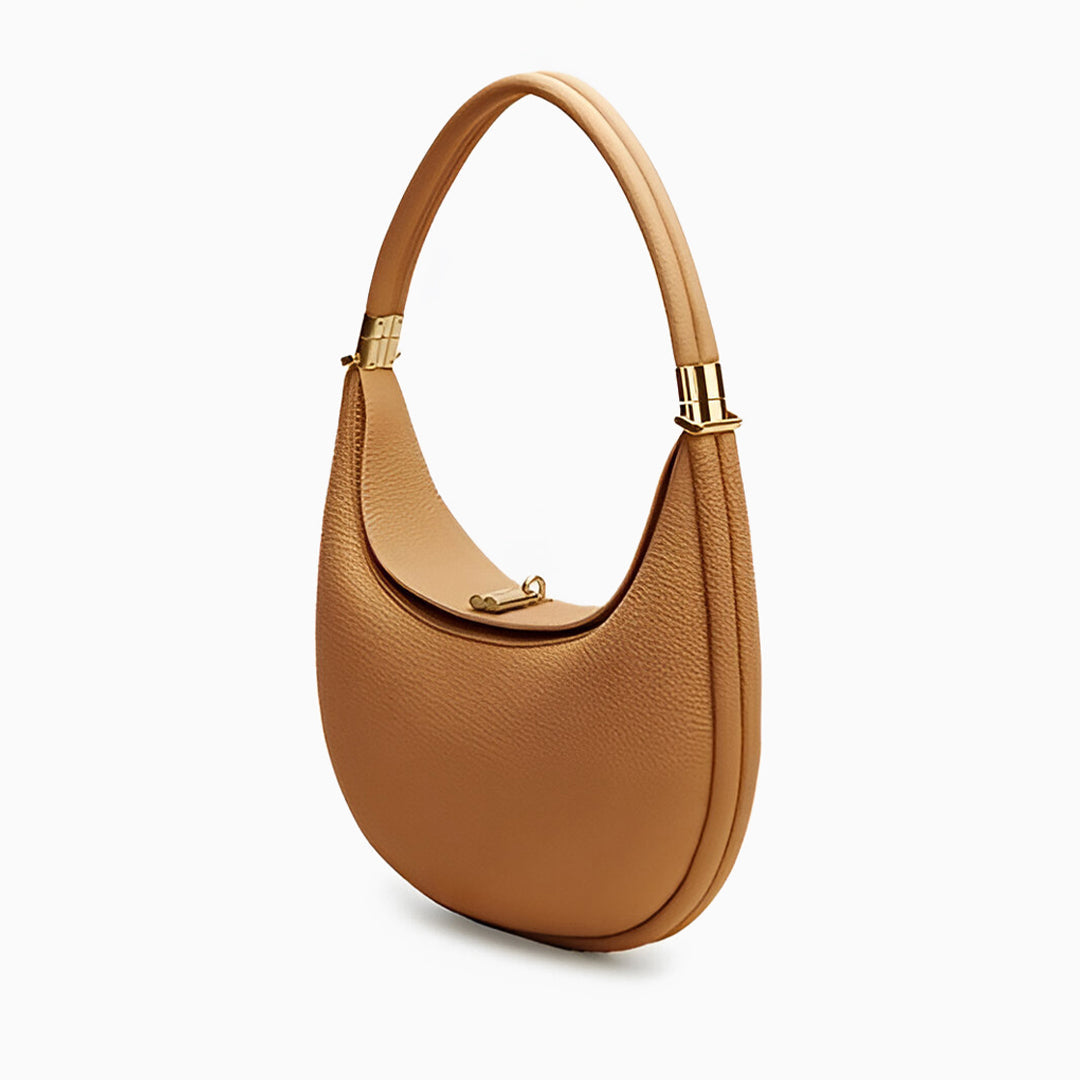 Elena Crescent Shoulder Bag – Caramel Tan