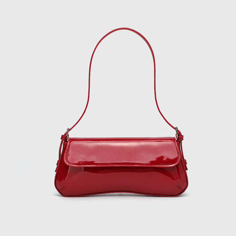 Ariana Gloss Shoulder Bag – Cherry Red