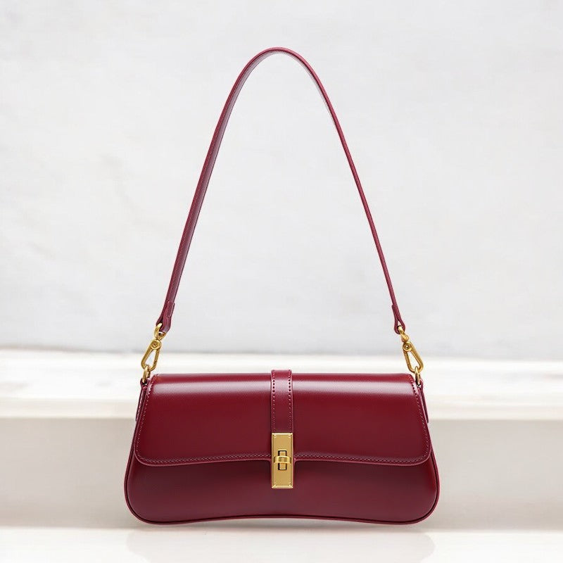Amélie Burgundy Leather Shoulder Bag