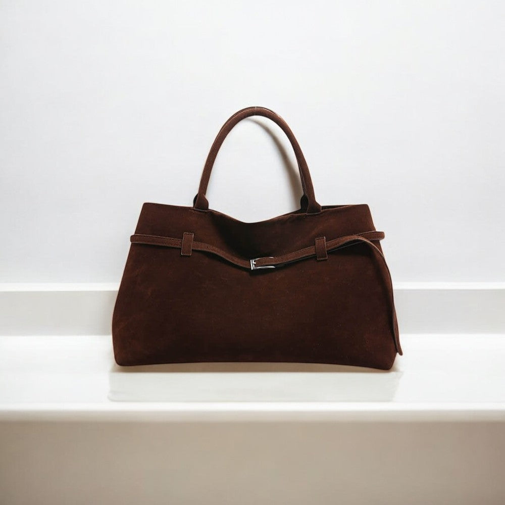 Dalila Chocolate Suede Handbag
