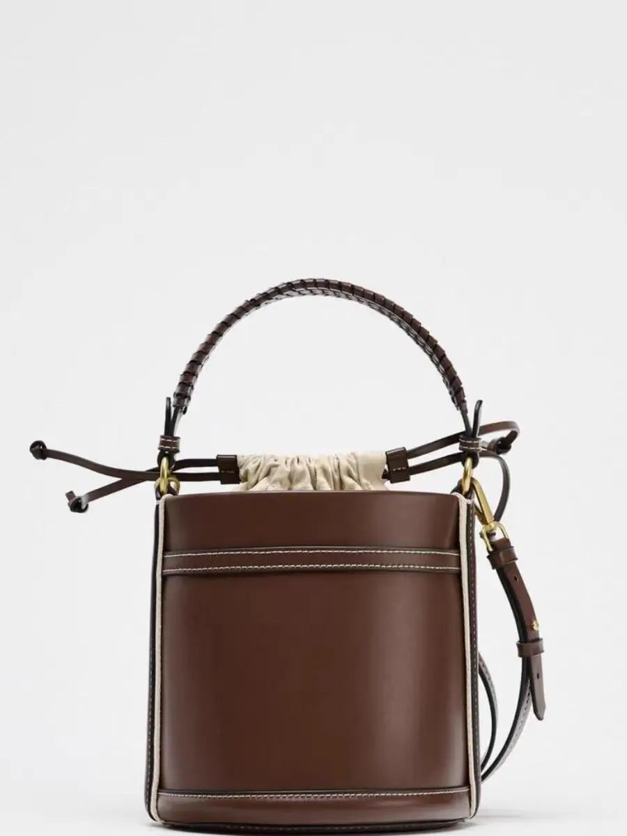 Elena Structured Leather Bucket Bag