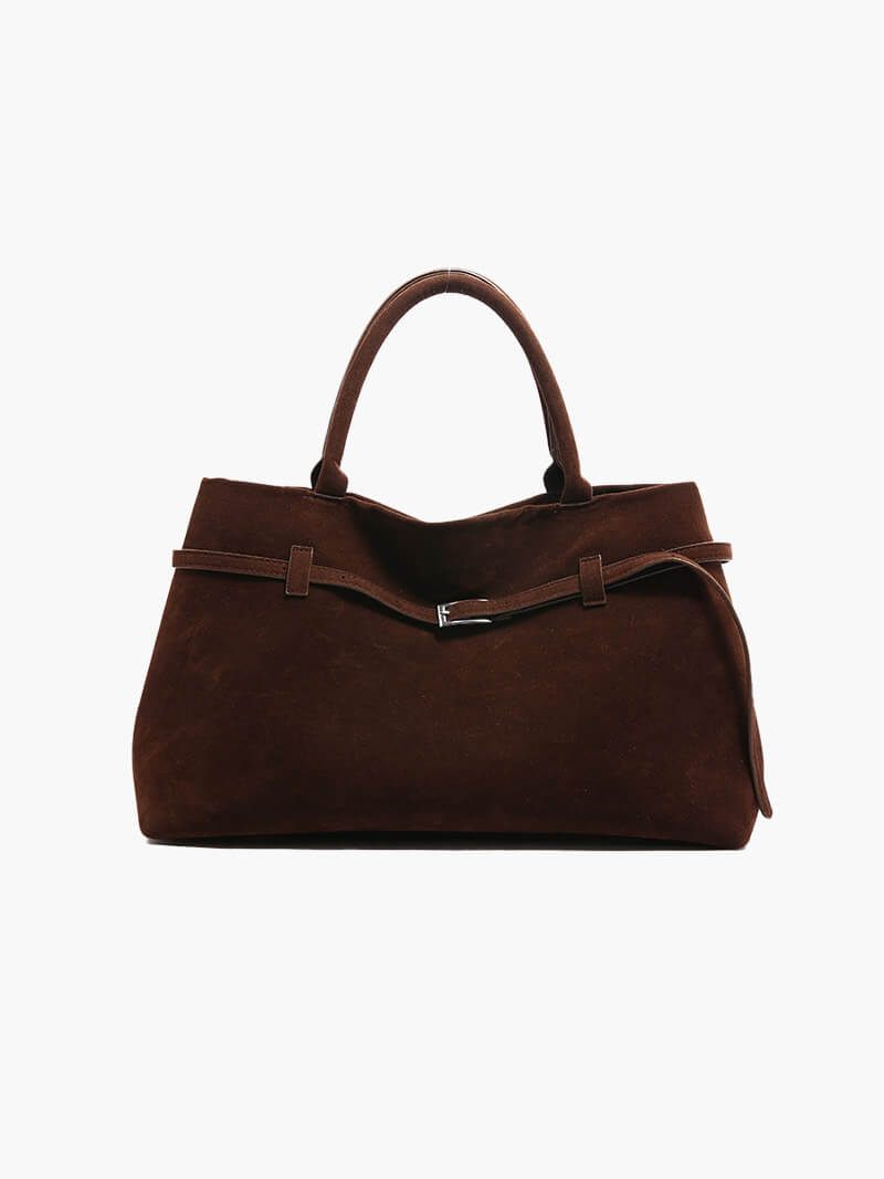 Dalila Chocolate Suede Handbag
