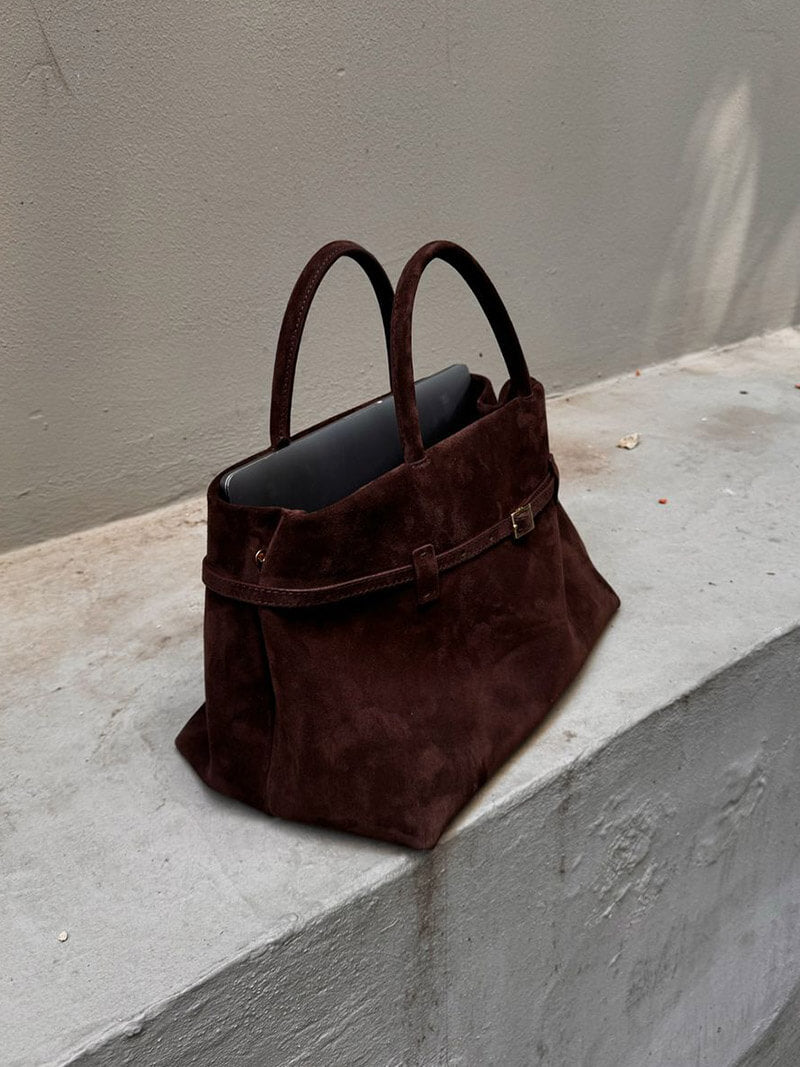 Dalila Chocolate Suede Handbag