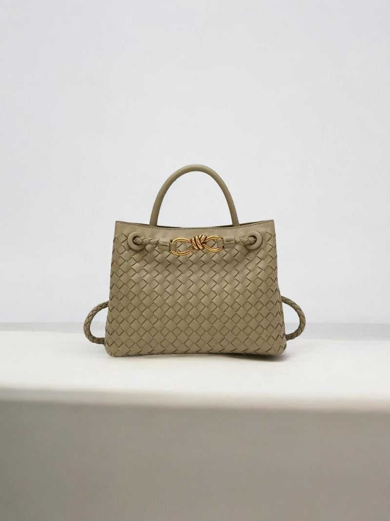 Alyn | Black Woven Mini Leather Tote Bag – Effortless Elegance & Timeless Appeal