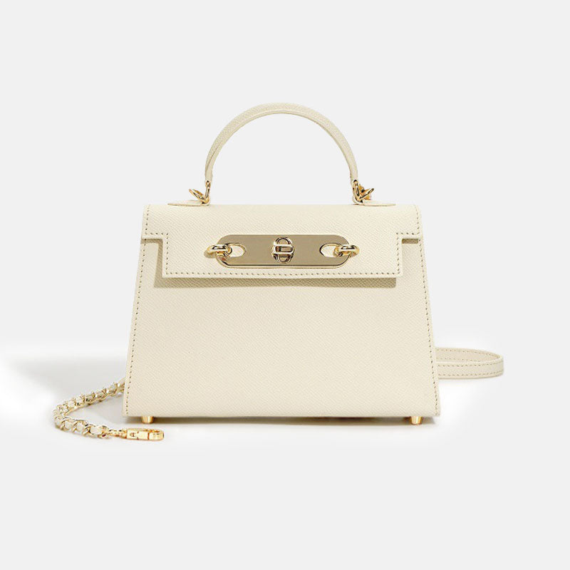 Women’s Mini Top Grain Leather Chain Top Handle Bag