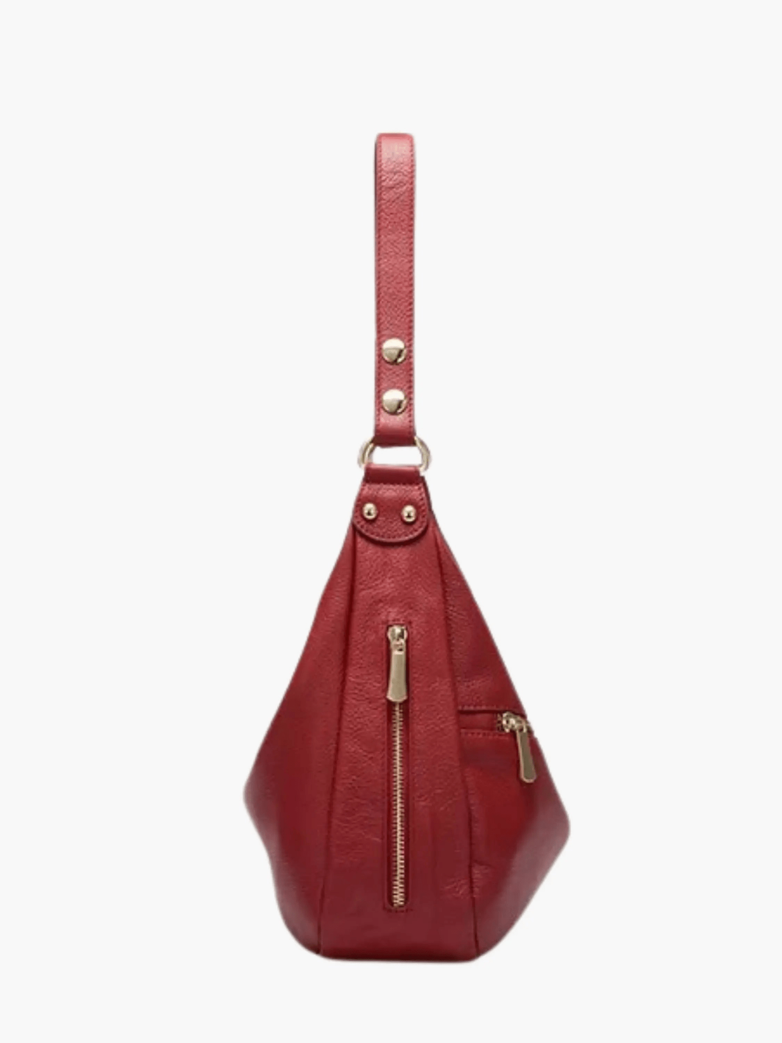 Valeria | Red Leather Hobo Bag – Bold & Functional