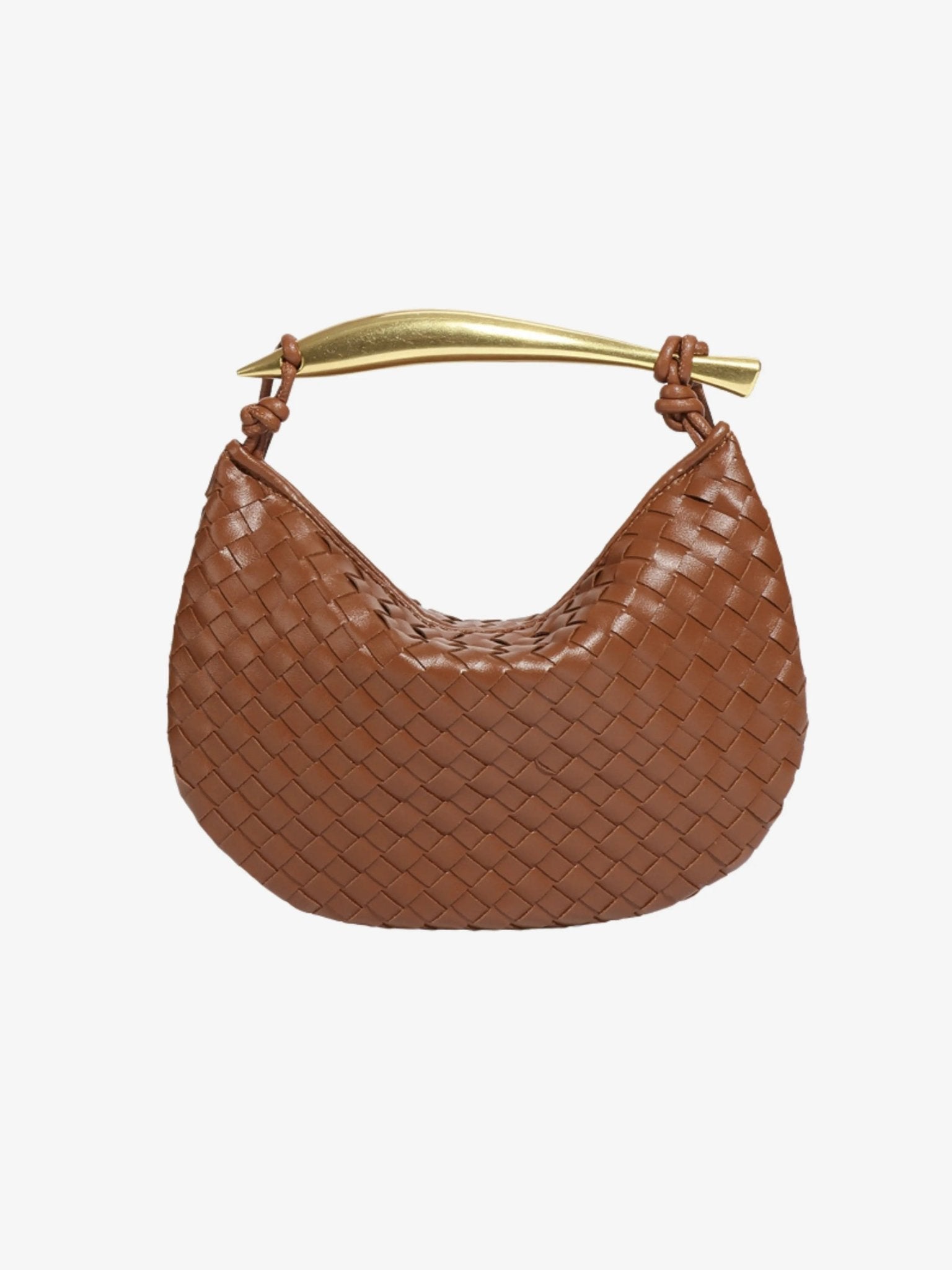 Alexandra – Woven Leather Bag with Sculptural Handle
