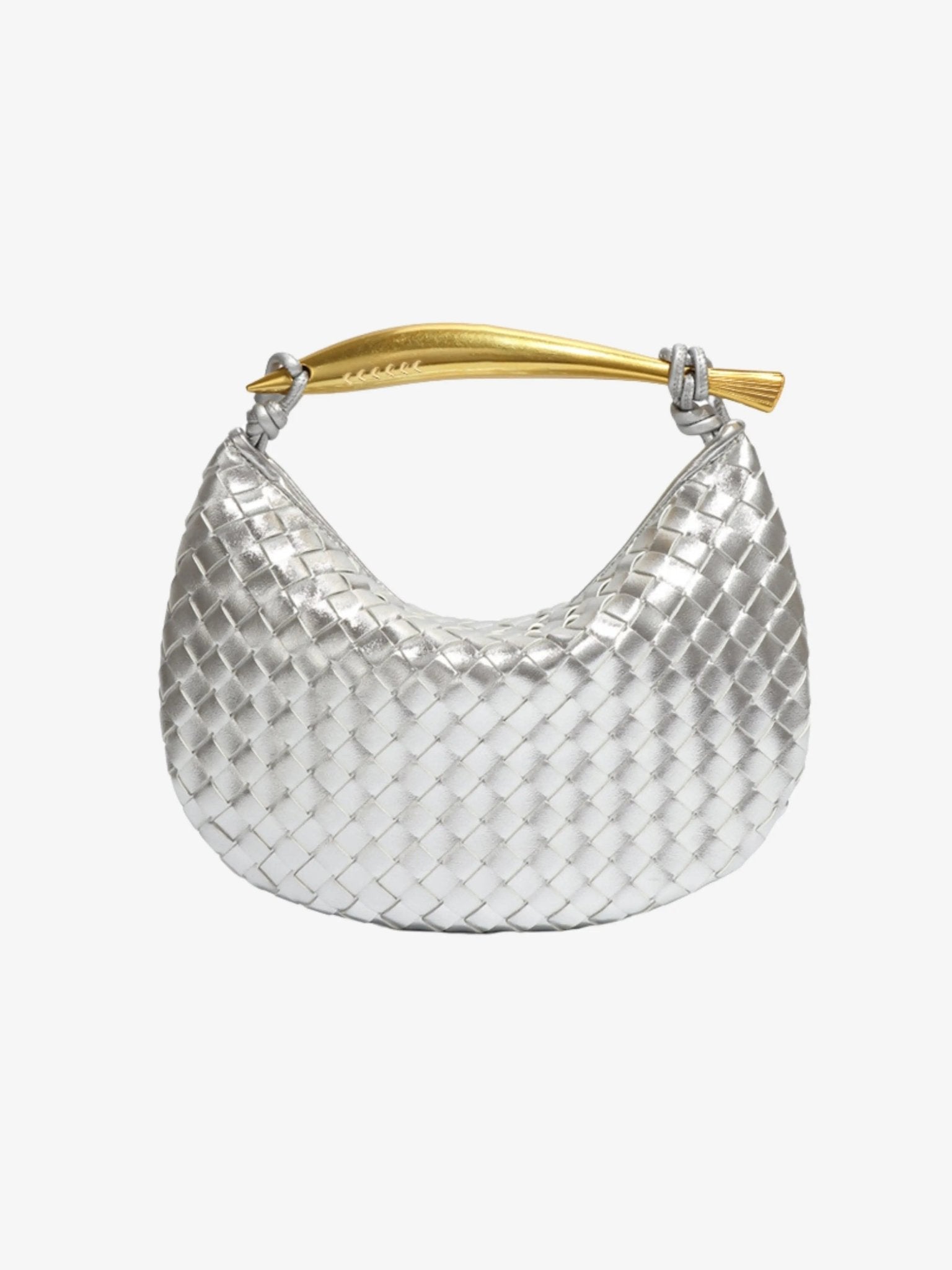 Alexandra – Woven Leather Bag with Sculptural Handle