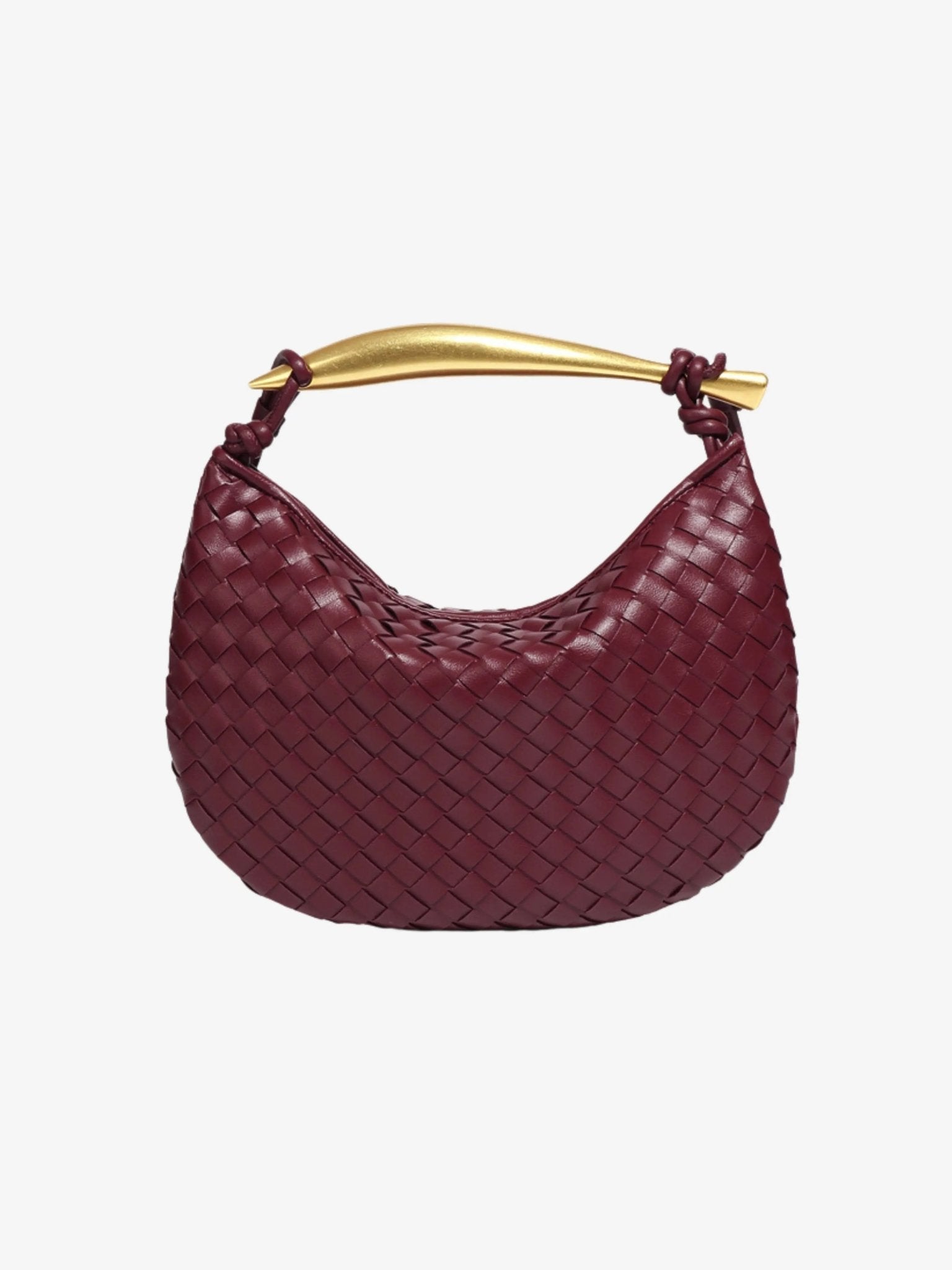 Alexandra – Woven Leather Bag with Sculptural Handle