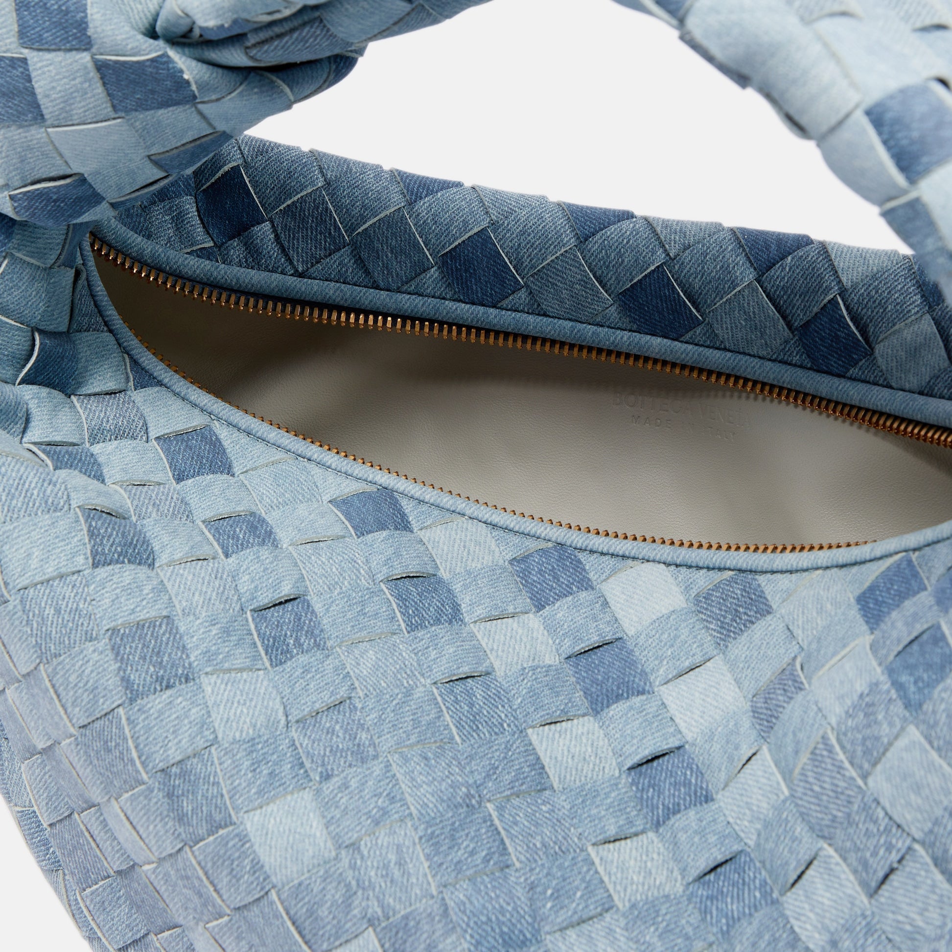 Denim Woven Shoulder Bag