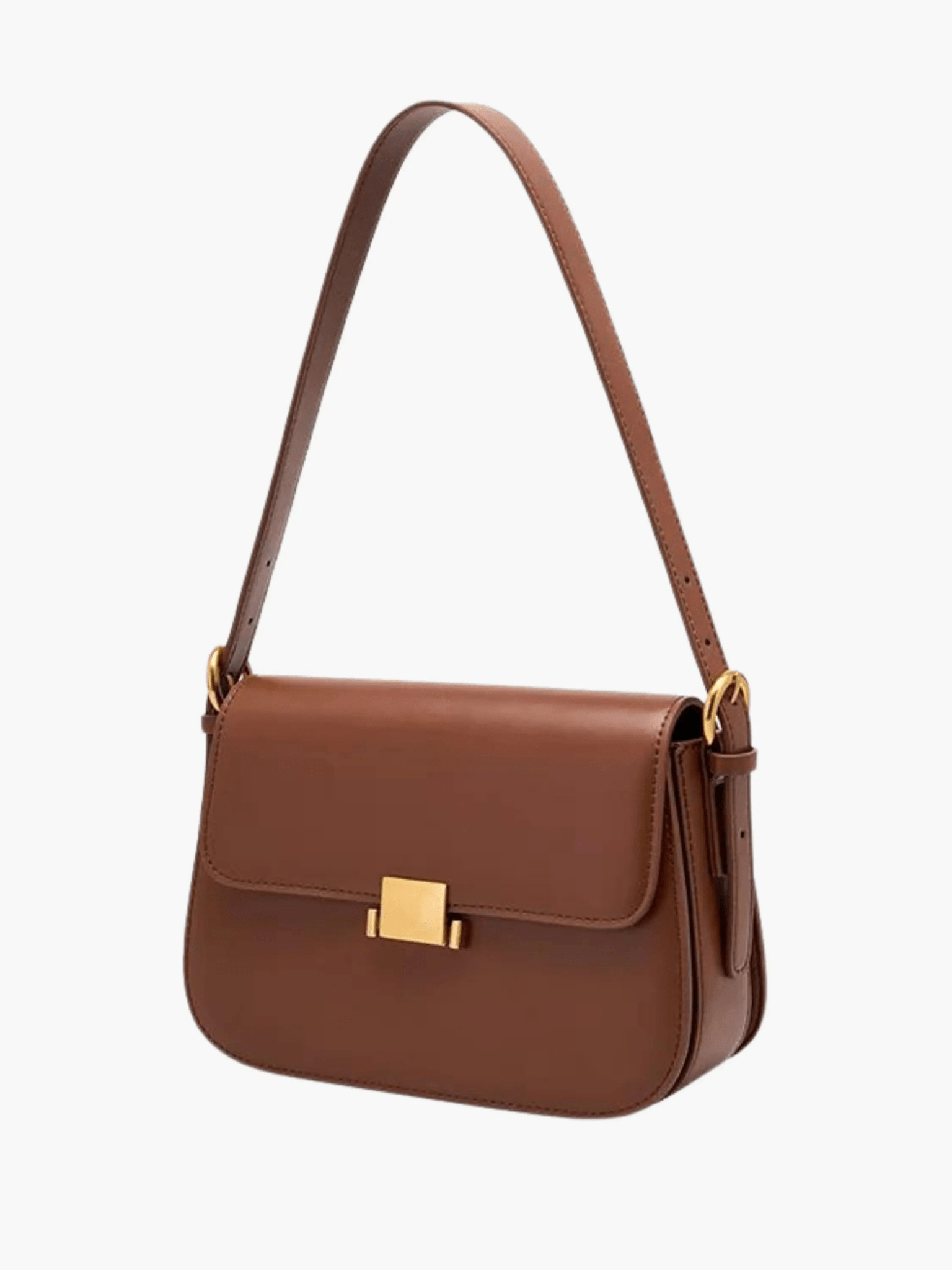 Brown Structured Shoulder Bag – Refined Elegance with Modern Sophistication