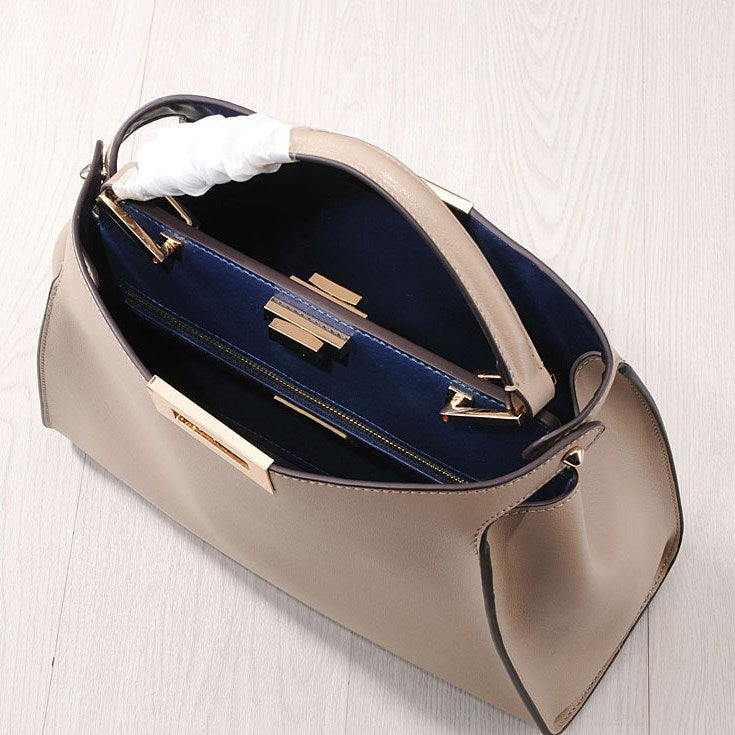 Isabella White Leather Top Handle Bag