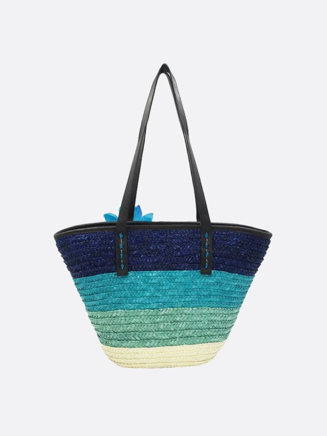 Blue Horizon Straw Tote Bag