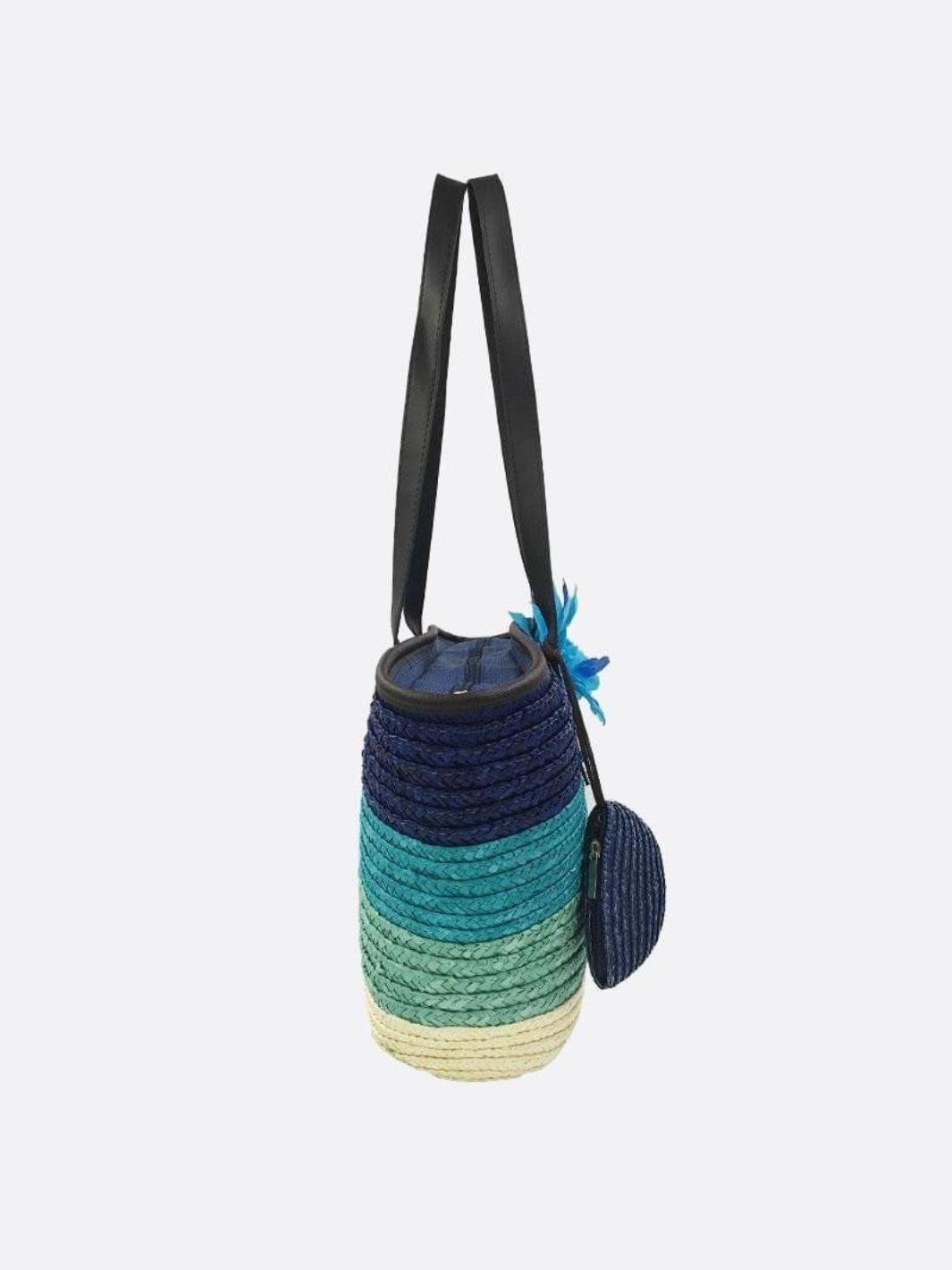 Blue Horizon Straw Tote Bag