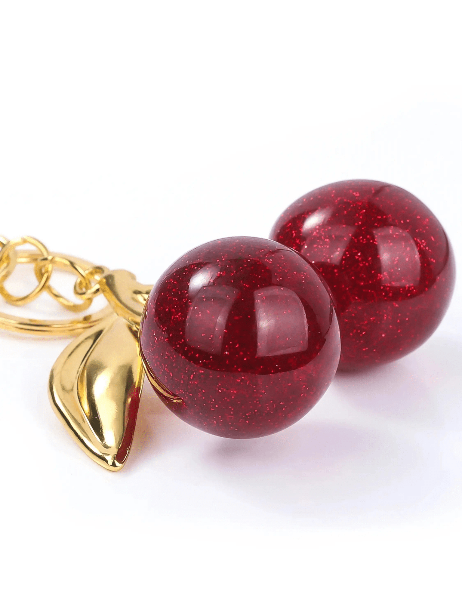 Cherry Luxe Keychain – Sparkling Red Elegance