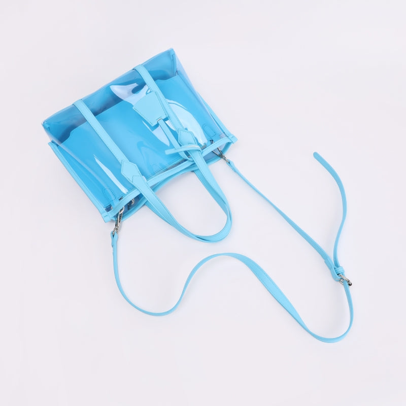 Bella | Black Patent Transparent Tote Bag – Modern & Trendy