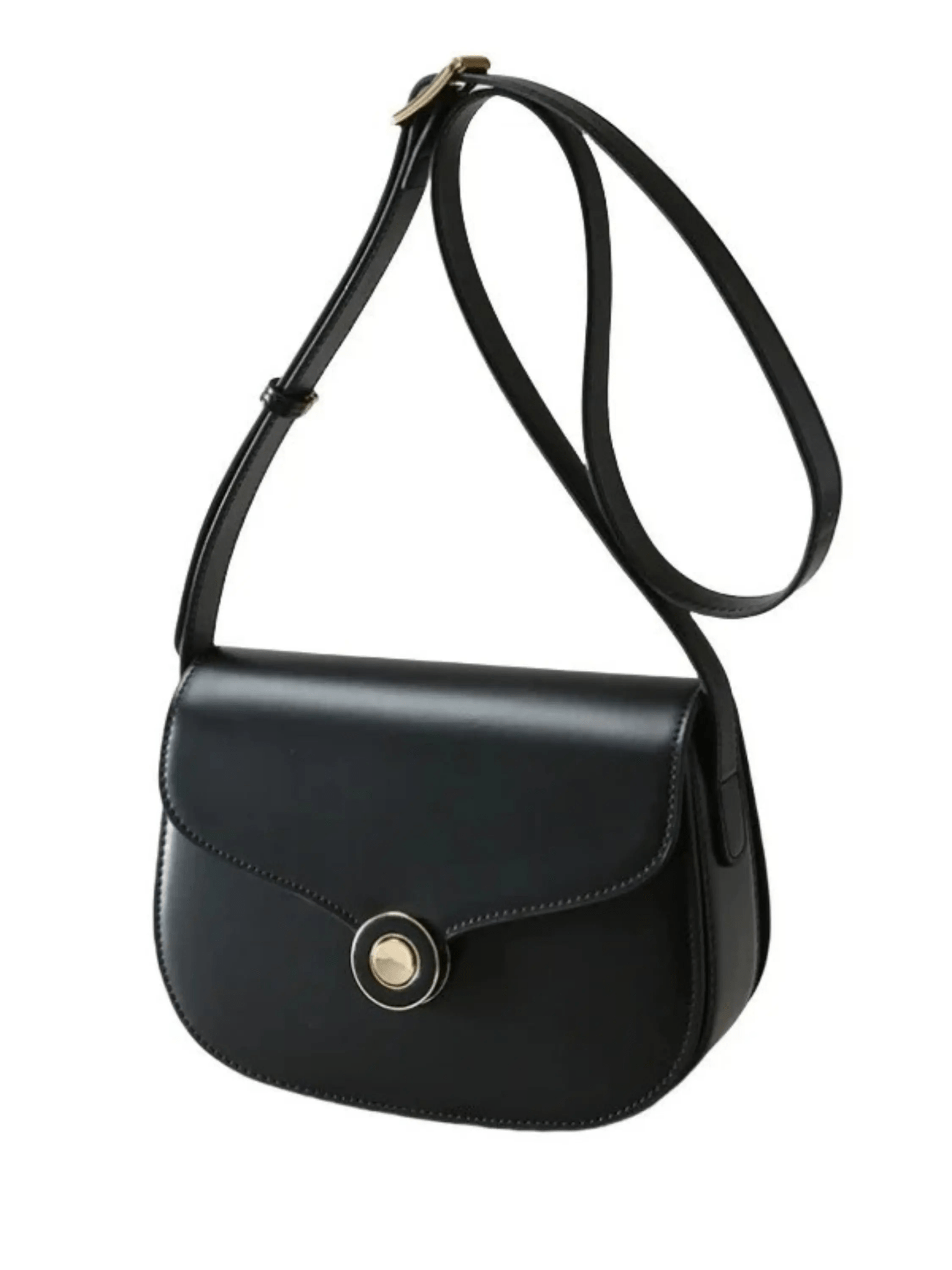 Eleanor | Classic Black Leather Crossbody – Timeless & Refined