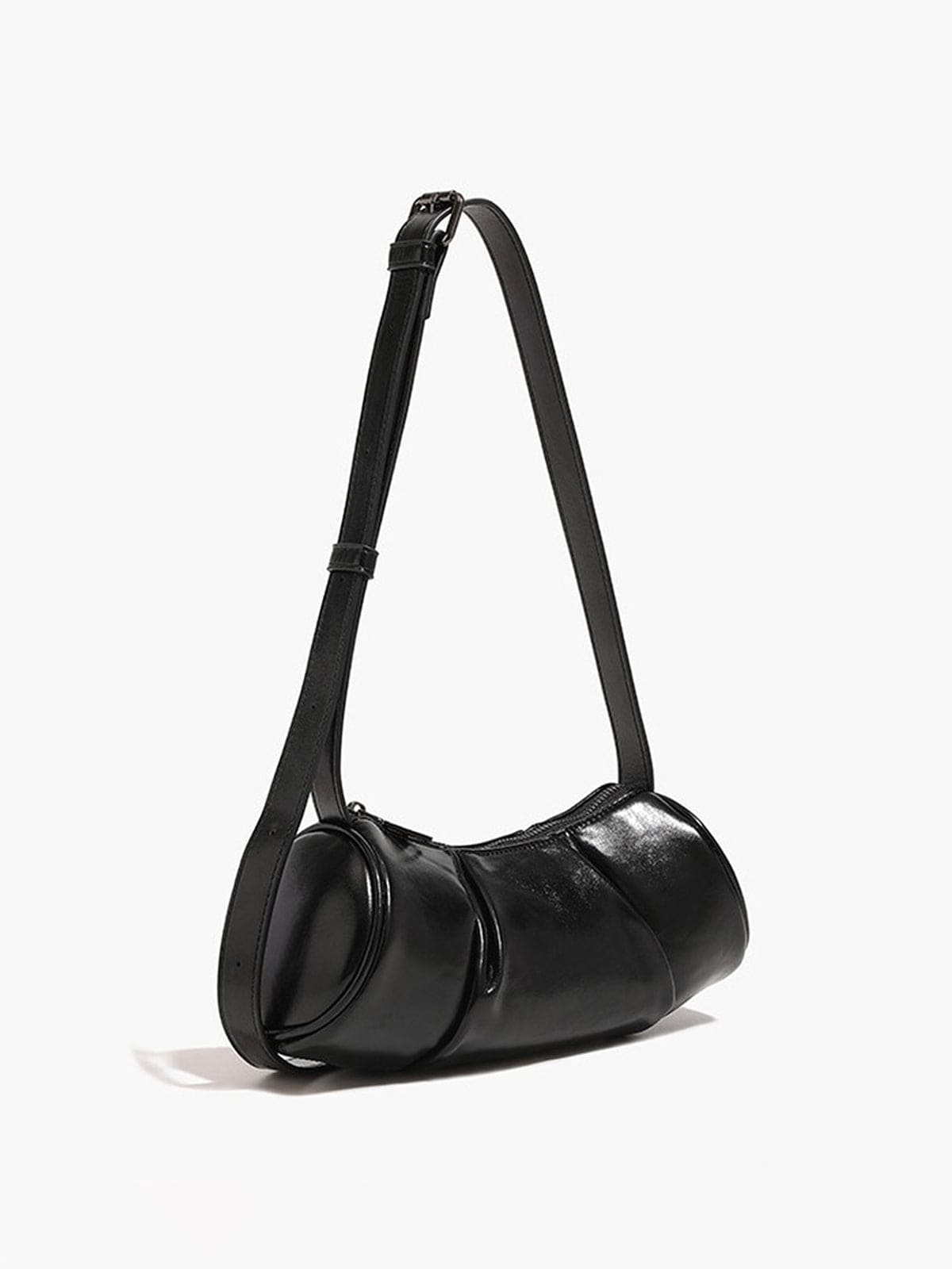Aria Glossy Black Shoulder Bag