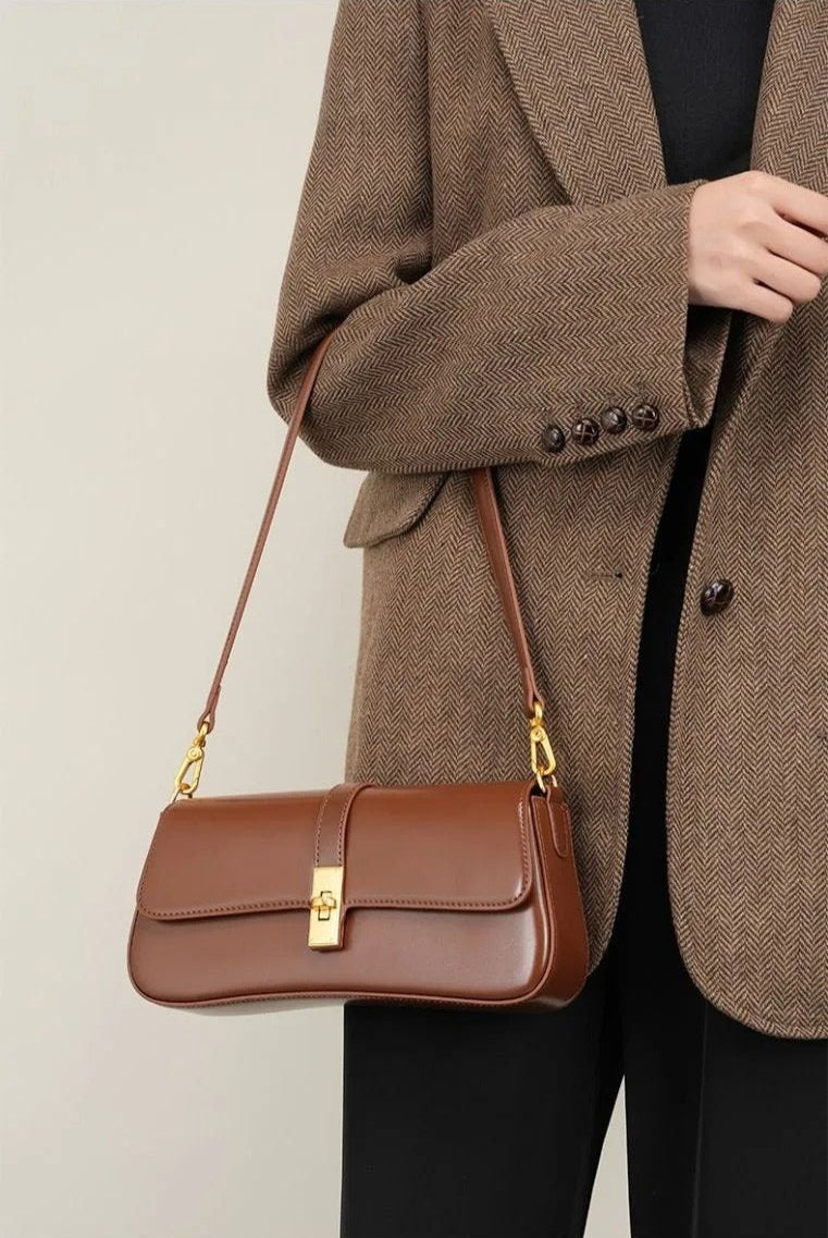 Amélie Burgundy Leather Shoulder Bag