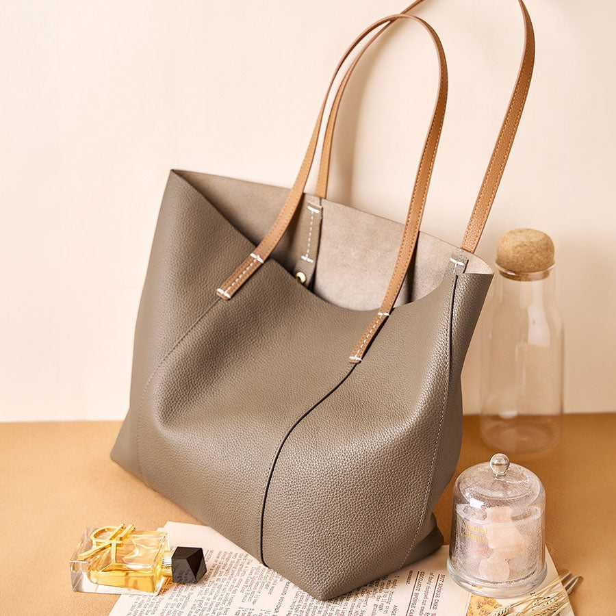Sophia Two-Tone Leather Tote Bag