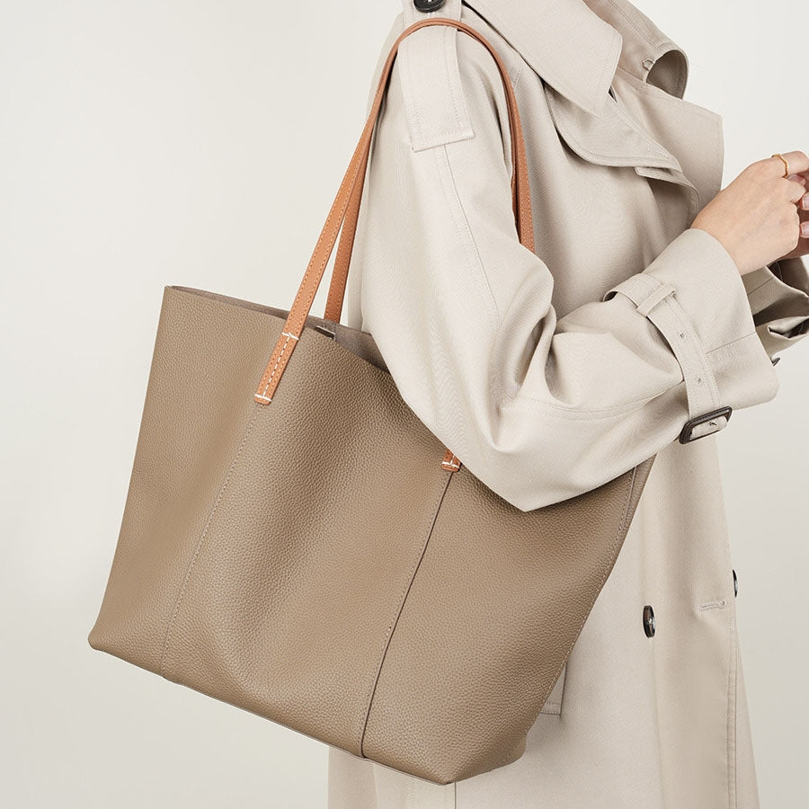 Sophia Two-Tone Leather Tote Bag