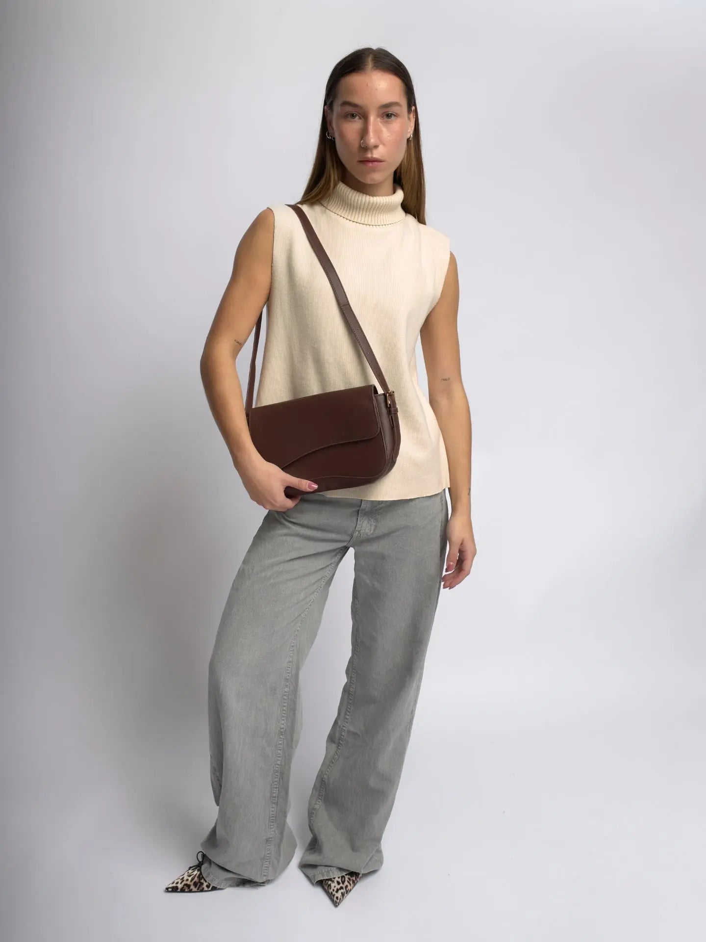 Celeste | Black Leather Shoulder Bag – Sleek & Modern