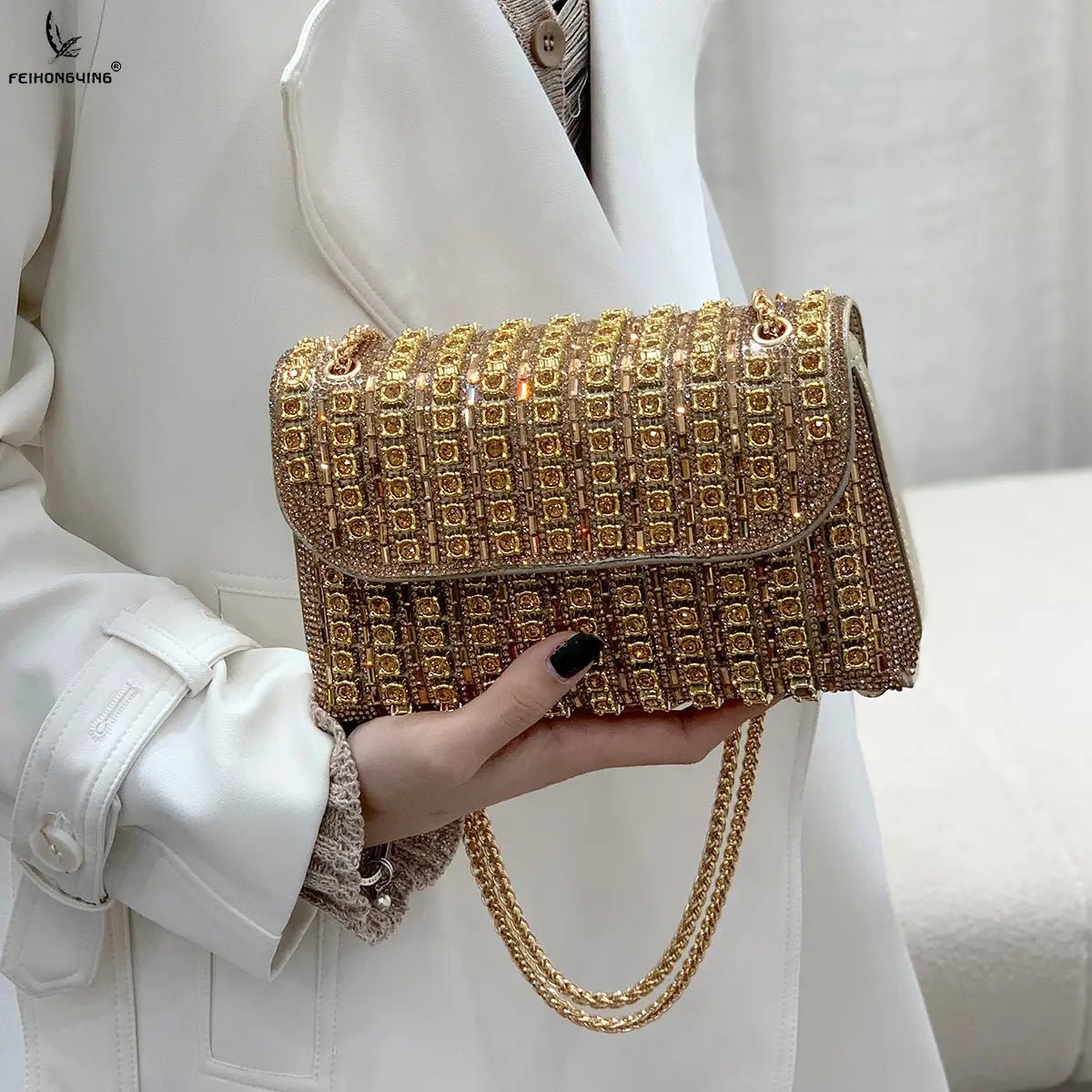 The Elara Crystal Clutch