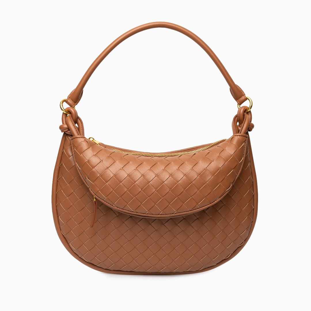 Maya Woven Leather Shoulder Bag