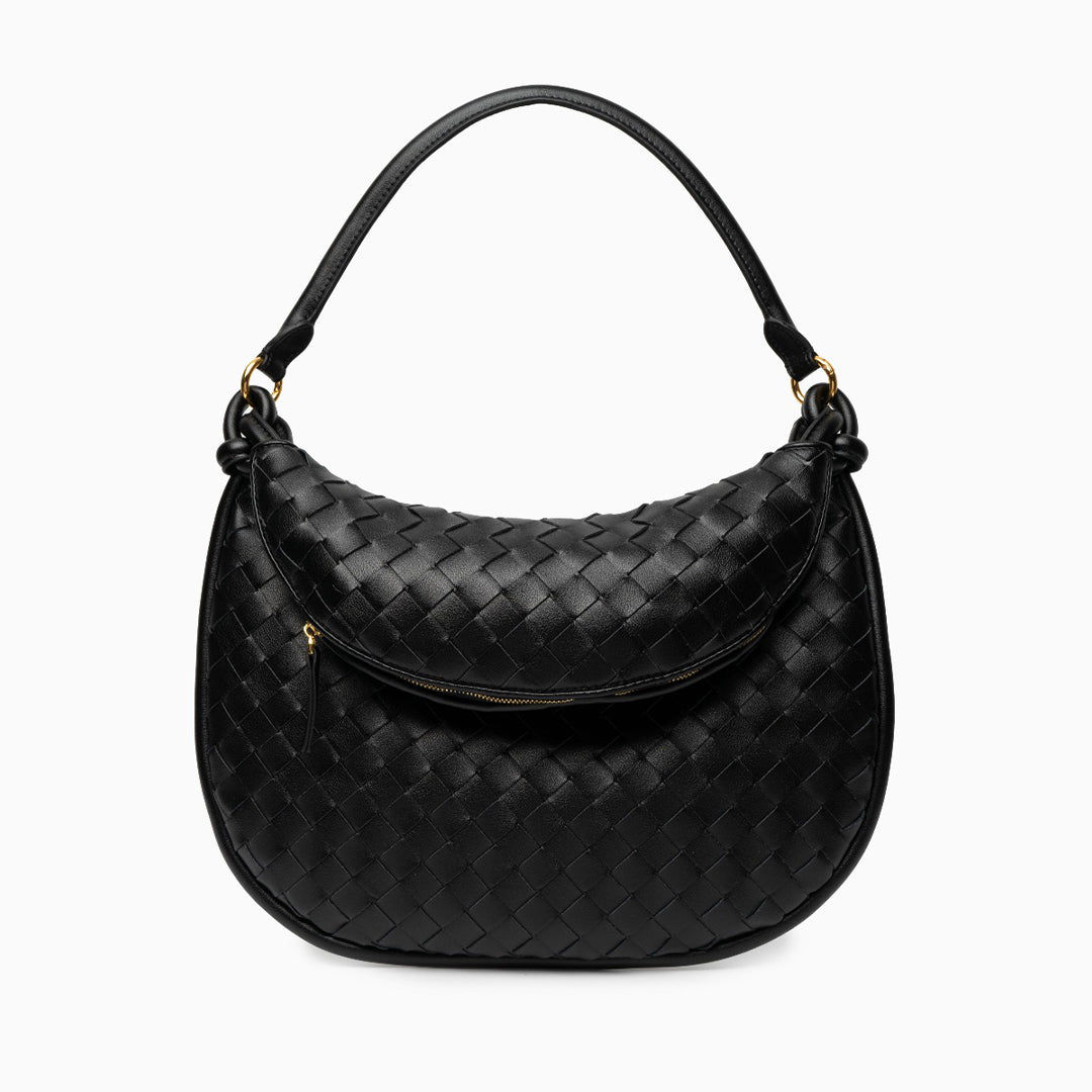 Maya Woven Leather Shoulder Bag
