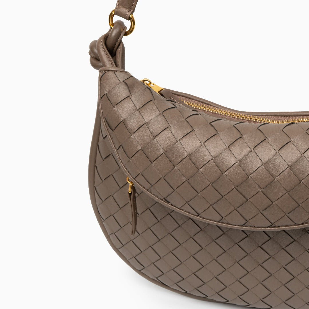 Maya Woven Leather Shoulder Bag