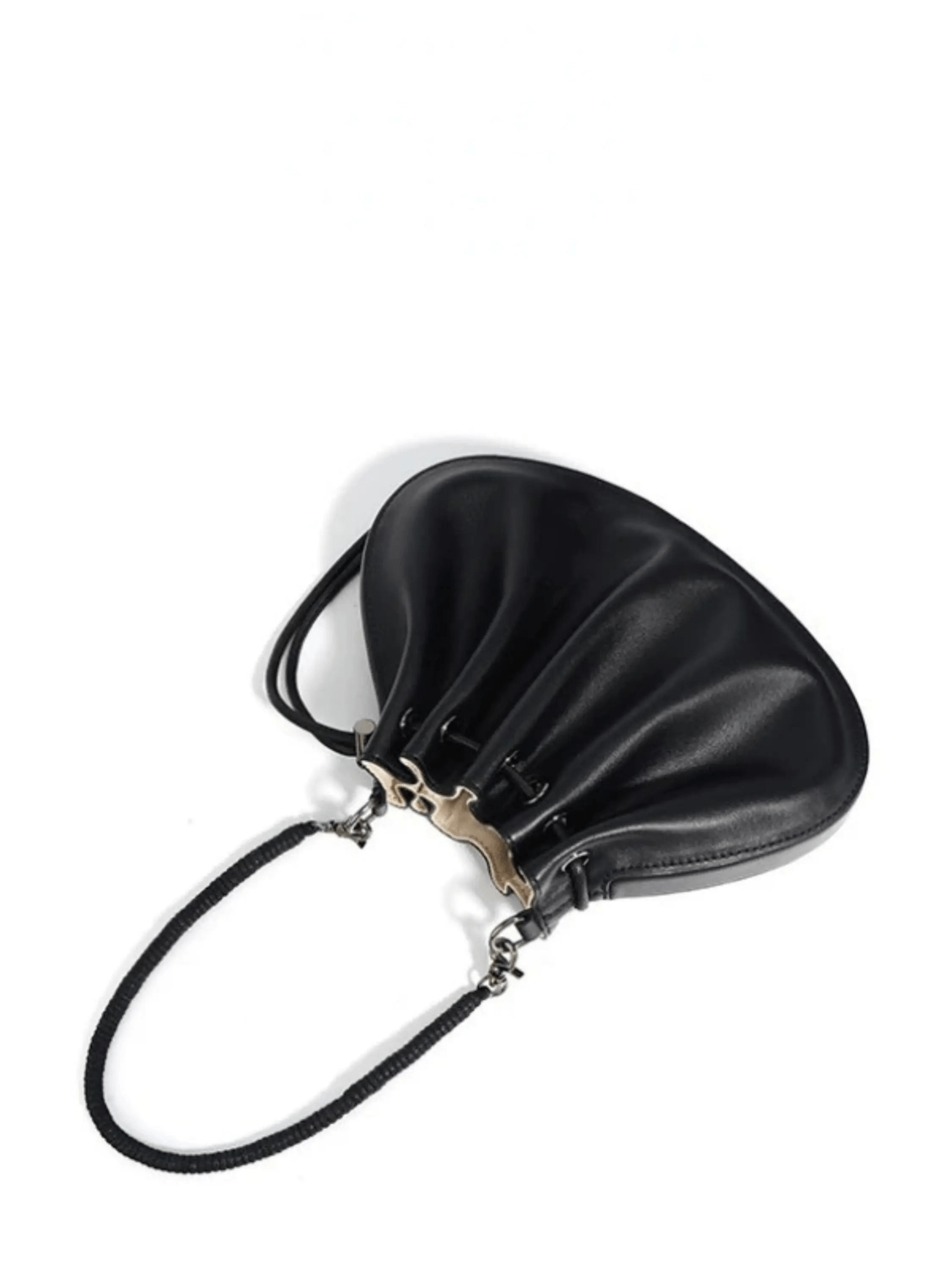 Luna Drawstring Shoulder Bag – Black