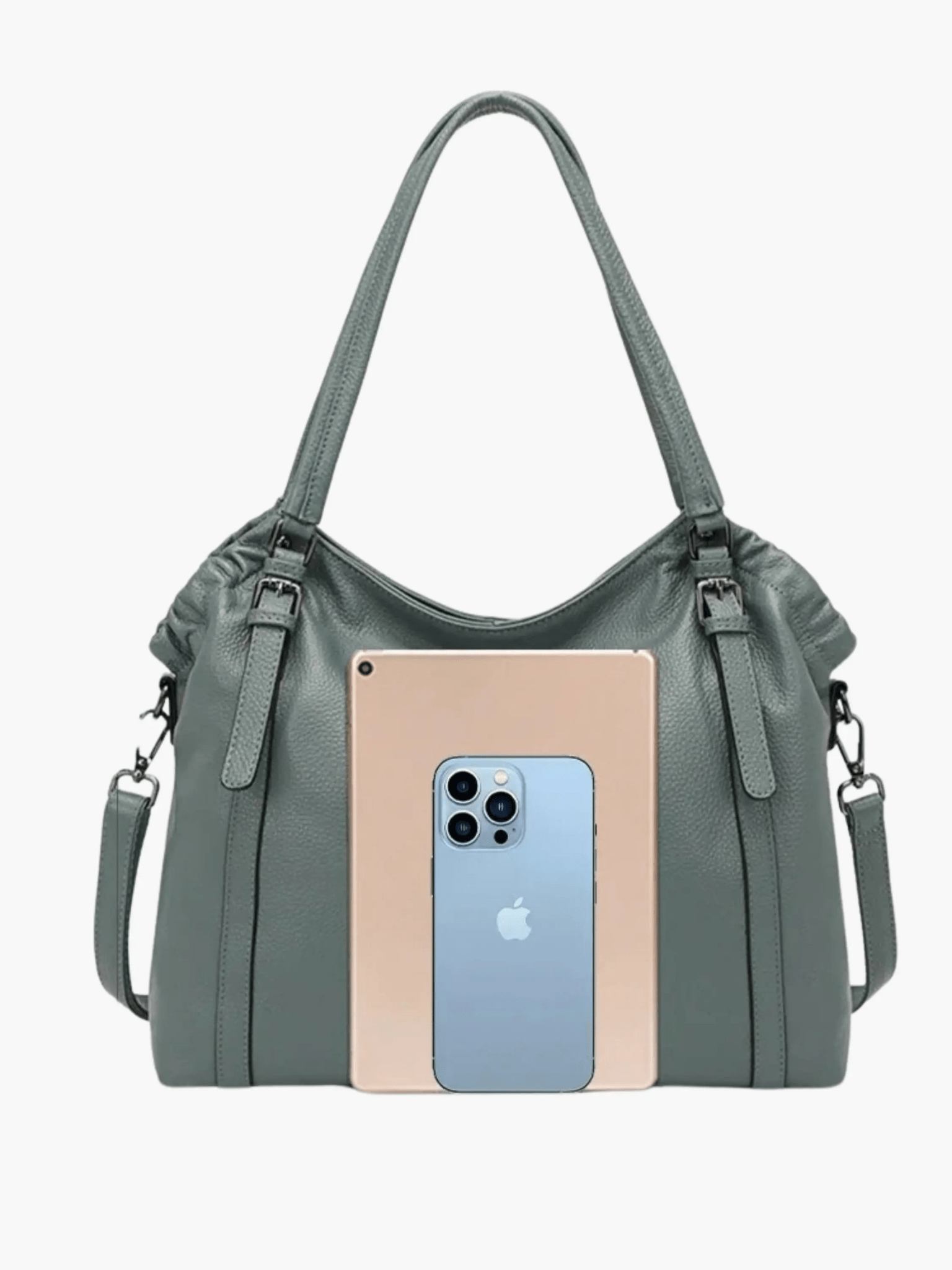 Celeste Shoulder Tote – Dusty Teal