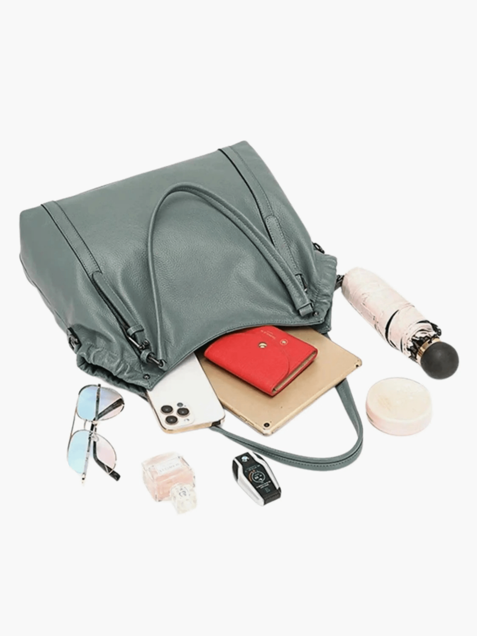 Celeste Shoulder Tote – Dusty Teal