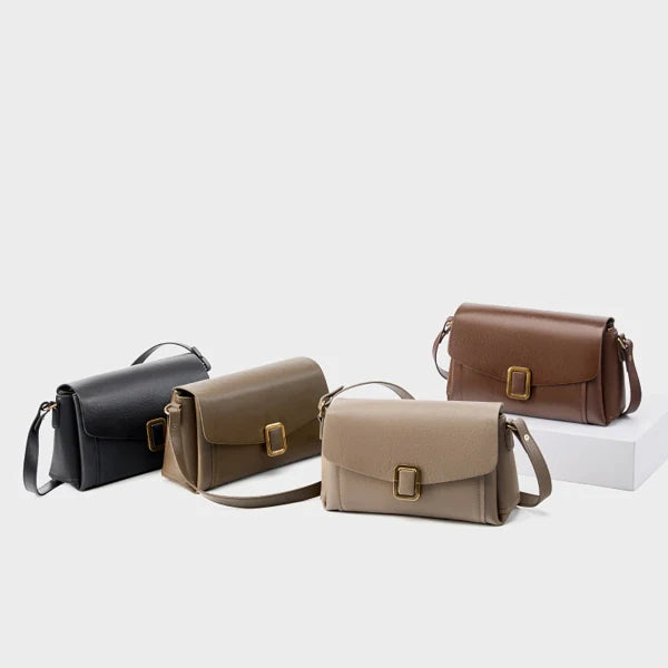 Minimalist Leather Flap Shoulder Bag