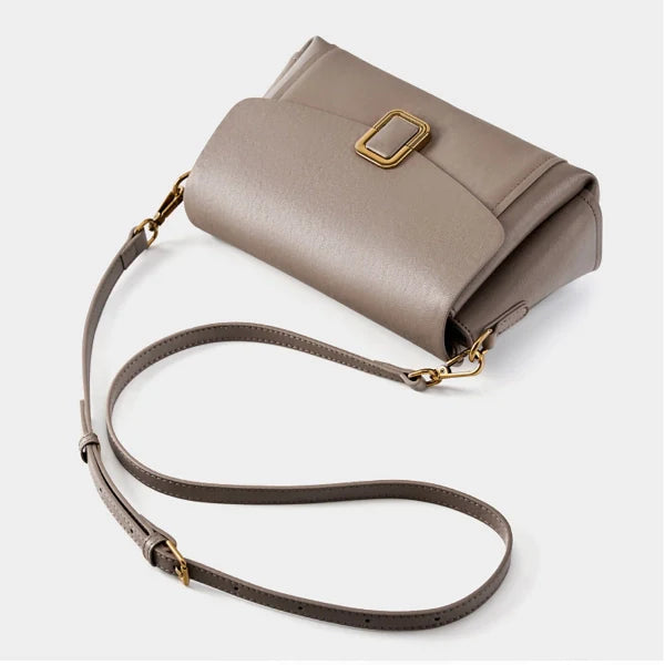 Minimalist Leather Flap Shoulder Bag