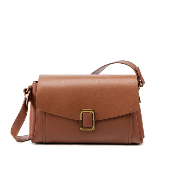 Minimalist Leather Flap Shoulder Bag